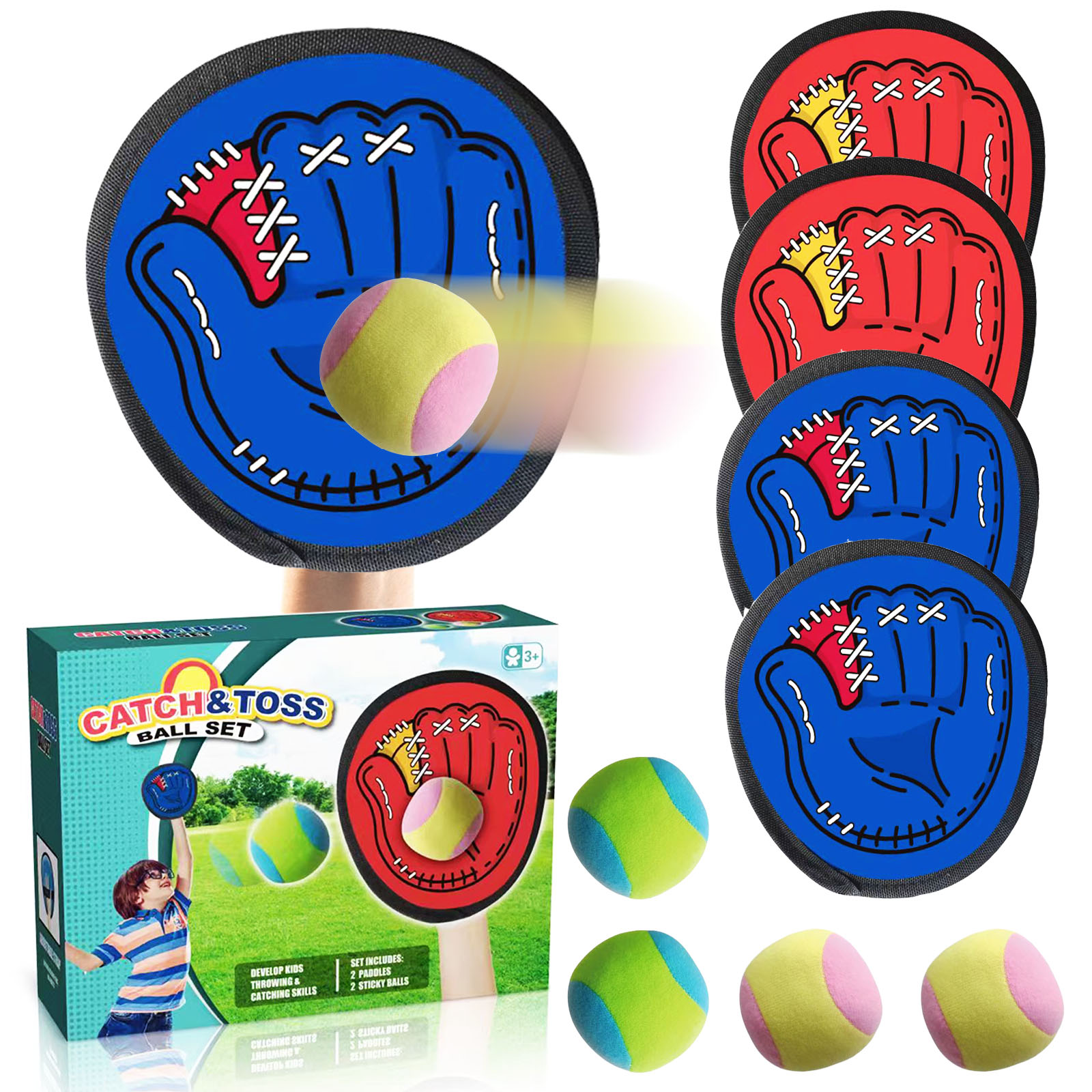 Limbo Game Set - 4Set Kids Sucker Sticky Ball Toy