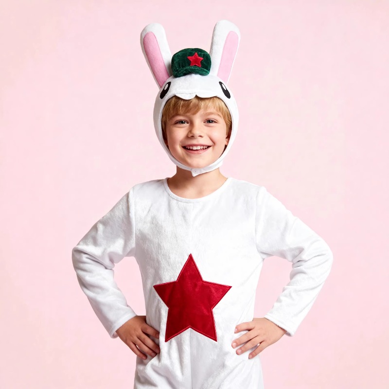 Party Games Easter For Kids - Wit paaskostuum voor kinderen met oren