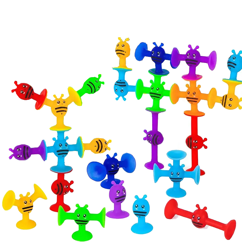 Limbo Game Set - Bijen zuignapspeelgoed, zachte bouwstenen pop sucker,