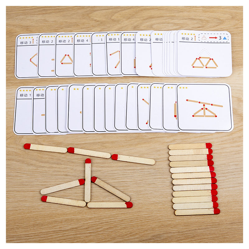 Party Games At Home - Montessori Matches Puzzels Spel Houten Speelgoed