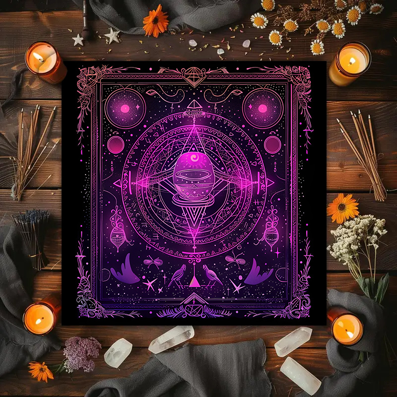 Party Games Mystery - 1PC Tarotkaart Tafelkleed, Mysterieuze Runen Astrologie