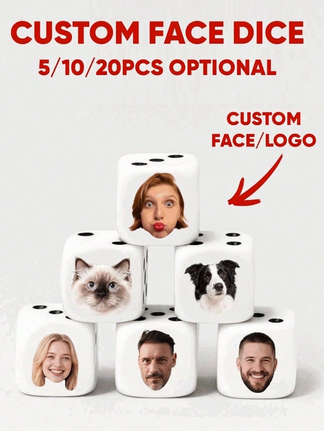 Aangepaste gezichtsdobbelstene - Party Games For Adults recensie en prijs